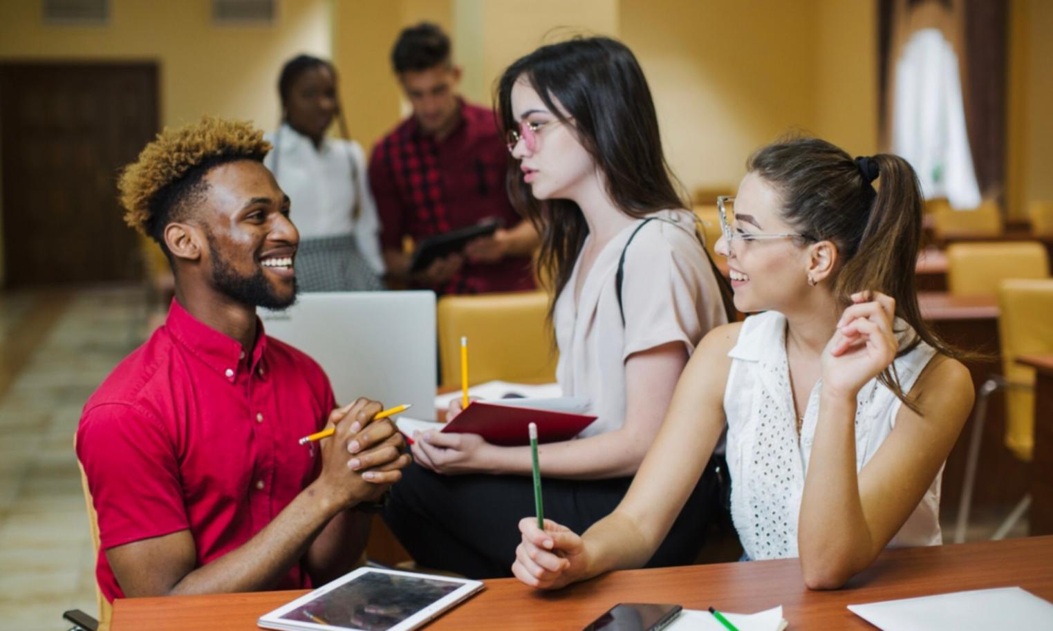 Student reviewing investment materials and planning strategy